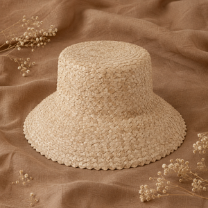 Sombrero de Paja Lontar, Color Beige, Tejido, de Ala Ancha, Estilo Casual de Playa, Unisex para Adultos, Plegable, Transpirable, Ecológico, para Primavera y Verano - Product Image 4