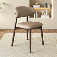 Chaises de salle à manger minimalistes et luxueuses avec dossier en bois de caoutchouc, revêtement en cuir PU, empilables, écologiques, pour la maison, les bureaux, les hôtels