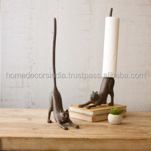 Antique Bronze Rusted Latest Style Standing Dachshund Toiler <b>Kitchen</b> <b>Paper</b> Towel Holder - Product Image 2