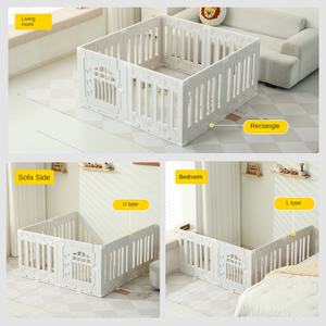 Sıcak satış kapalı evcil hayvan oyun parkı katı desen kalınlaşmış koruyucu küçük köpek kafesi düğme kapatma ev plastik köpek kediler - Product Image 3