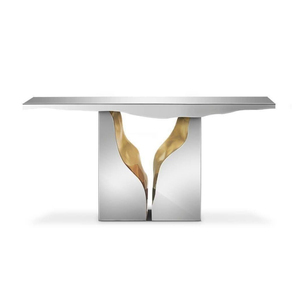 Factory <strong>Supply</strong> Hotel Modern Luxury White Gold <strong>Console</strong> <strong>Table</strong> Italian Style <strong>Mirrored</strong> Finished Lobby <strong>Hallway</strong> <strong>Console</strong> <strong>Table</strong> - Product Image 5