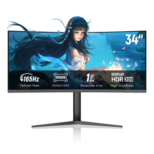 34 inch UltraWide cong LED-Backlit LCD <span class=keywords><strong>Monitor</strong></span> 144Hz Tỷ lệ làm mới va Bảng điều chỉnh HDR HD cho Máy tính chơi game-cho máy tính để bàn máy tính xách tay - Product Image 2