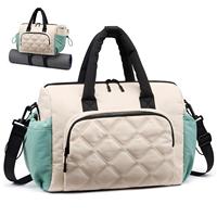 Sac de sport léger en polyester pour femme avec poches pour bouteille d'eau et tapis de yoga, résistant à l'eau, pour les voyages et l'usage quotidien