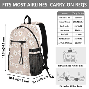 Mochila para Portátil Impermeable de Poliéster Resistente con Bajo MOQ, Personalizable con Logotipo, para Deportes, Viajes, Aire Libre, con Diseño de Flor de Margarita, para Camping - Product Image 3