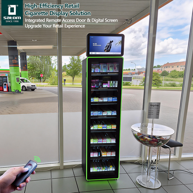 Anti-theft Cigarette Display Cabinet Cigarette Display Case Tobacco Display Rack with Remote Lock Security Glass Door