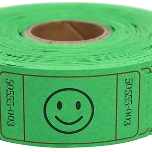 Billets de tombola perforés 1"x2" avec visage souriant, faciles à déchirer, dos inscriptible, numérotés consécutivement pour événements - Product Image 1
