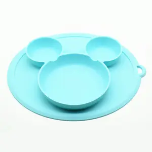 Prato de silicone para crianças, bebês e bebês divididos, 3 apertos, placas de silicone para alimentos infantis