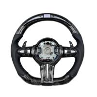 Volant en fibre de carbone véritable avec LED pour BMW E60 E46 E39 X5 E70 E81 E83 X1 E84 E87 E82 E92 E93 M3 Série 3 E90 Amélioration du volant