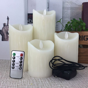 Bougies LED sans flamme à effet vacillant jaune chaud, rechargeables par USB, écologiques, longue durée, avec télécommande, pour Noël et mariages - Product Image 1