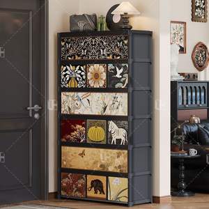 Vintage Style <b>Shoe</b> Cabinet Large Capacity Multi Layer <b>Storage</b> Entryway <b>Rack</b> For Home Use - Product Image 2