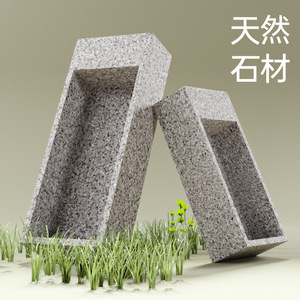 Natural Stone Pet Feeding Trough Square Non Slip Dog Cat Bowl For Food Water Small Medium Large Size - Product Image 5