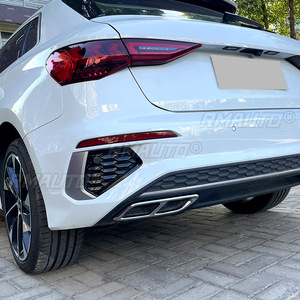 ฝาครอบปลายท่อไอเสียรถยนต์สีดำเงา/ลายคาร์บอน สำหรับ Audi A3 8Y S Line Sportback Sedan ปี 2021-2023 - Product Image 5
