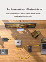 Câble de données multifonction Aohi Adonis USB4 2.0 Thunderbolt 5, 80/120 Gbps, charge rapide PD, double tête type C, HD 8K, haute vitesse, 5A