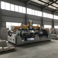 JK-0510s-4 Router CNC de 4 cabezales y 5.5kW con control PLC, máquina de grabado de piedra de alta rigidez, longitud máxima de corte de 3200mm, motor con engranajes