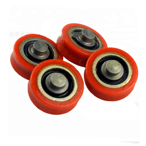 Gran oferta OD 22mm ancho 7mm nailon tipo U ranura 625 rodamiento recubierto rodillo sólido rueda de polea de plástico - Product Image 5