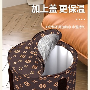 Bañera Portátil Redonda para Pies con Tapa Plegable para Uso en Casa y Viajes - Product Image 3