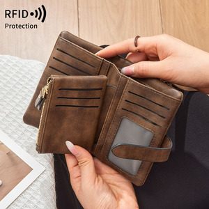 <span class=keywords><strong>Mini</strong></span> của phụ nữ ly hợp ví tiền xu, nhỏ gọn và nhẹ đa chức năng chủ thẻ, đơn giản và giản dị ba lần Ví ngắn - Product Image 3