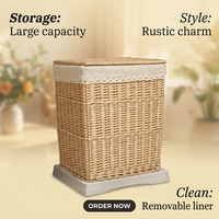 Panier à linge pliable multifonction en osier Haosen et organisateur de rangement pour salle de bain et jouets