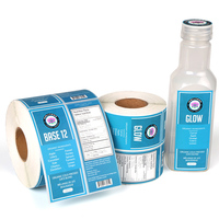 Grandes Étiquettes Autocollantes Personnalisées en Rouleau, à Impression de Logo, Papier Biodégradable, Vernis Brillant pour Bouteilles d'Eau
