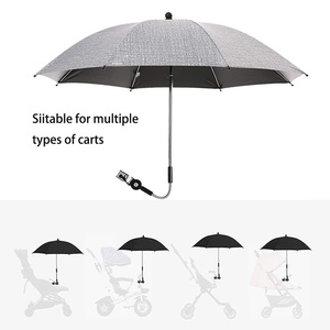 Parasol de poussette pour adulte, parapluie droit universel avec pince réglable à 360 degrés, protection UV manuelle, imperméable, toutes saisons - Product Image 1