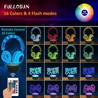Veilleuse acrylique 3D LED 7 bits, Illusion 3D, lampe, pour jeux