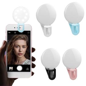 Anneau lumineux pour selfie personnalisé pour téléphone portable, mini anneau lumineux pour selfie rechargeable pour appareil photo de téléphone avec 3 modes pour appareil photo de téléphone - Product Image 1