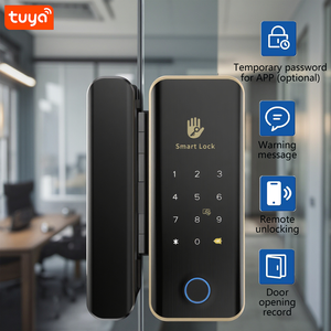 Serrure intelligente pour porte vitrée avec WiFi, contrôle par application Tuya sur smartphone, stockage cloud, empreinte digitale, mot <span class=keywords><strong>de</strong></span> passe, carte-clé et déverrouillage à distance - Product Image 2
