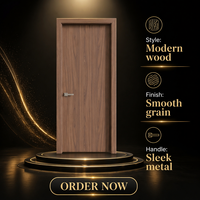 Dormitorios Bellamente Acabados con Diseño Profesional a Prueba de Viento, Nueva Puerta Interior Moderna Ecológica de Aluminio y Madera