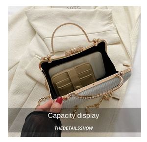 Bolso de Mano de Lujo con Diamantes, Patrón Sólido, Asa de Cristal, Bolso de Noche con Pedrería para Cena, <span class=keywords><strong>Fiesta</strong></span>, Boda - Product Image 6