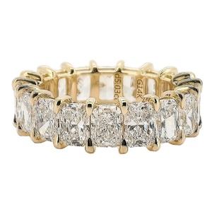 Anillo de Eternidad Moderno con Diamante Cultivado en Laboratorio, Corte Radiante, Chapado en Oro de 18K, Certificado por IGI, Joyería para Aniversario de Bodas - Product Image 2