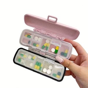 กล่องยาแบบพกพา Jh Medibox  วัสดุฟางข้าวสาลี  พร้อมโลโก้สั่งทำพิเศษ  สำหรับจัดเก็บยา 7 วัน  กล่องเก็บยาขนาดเล็ก - Product Image 2
