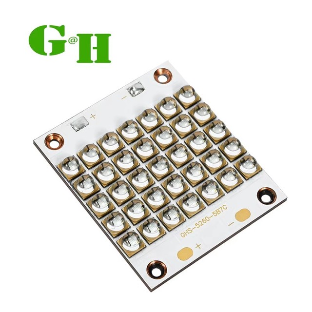 Hot Selling 3535 UVA LED High Efficiency 50-60% 365nm 385nm 405nm Vertical Chip 35x35mm Quartz Glass LENS 36000 Hours 2-Year UV
