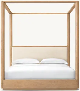 Индивидуальная деревянная мебель ручной работы для спальни, полноразмерная Роскошная мягкая Крытая рамка для кровати