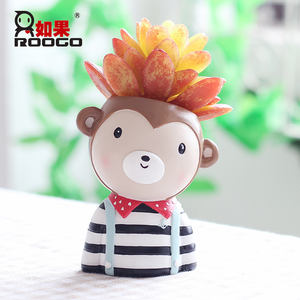 ROOGO Simpatico Personaggio Dei Cartoni Animati In Resina A Forma di Animale Pecorella Succulente Planter Vasi di Fiori Per La Decorazione - Product Image 2