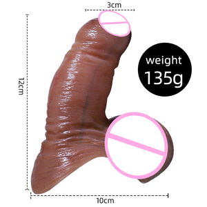 Dildo sexuel pour adultes en silicone double densité, étanche IPX6, écologique, avec ventouse souple et peau mobile extensible pour usage anal - Product Image 6
