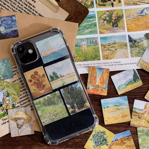 45pcs Per Pack World Famous Painting Mini Boxed Stickers <b>Vintage</b> Scrapbook Diary Sticker <b>Notebook</b> DIY Label Card Decor - Product Image 4