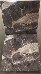 Piastrelle per pavimenti in marmo oro nero lucido 60x60 piastrelle per interni in gres porcellanato satinato Color nero satinato - Product Image 4
