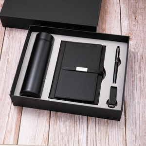 Set de Cuaderno A5 de Hojas Sueltas con Cargador Inalámbrico, Batería Externa USB de 10000mAh, Taza Térmica Impermeable y Cubierta de Cuero PU Personalizable - Product Image 2