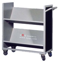 Chariot de bibliothèque mobile en bois et métal de haute qualité avec 3 étagères et roulettes pour équipement scolaire