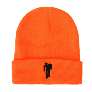 Autunno/inverno cappello di lana acrilico moda fluorescente Billie Eilish, ricamo, piccolo uomo lavorato a maglia cappello di lana personalizzazione - Product Image 3