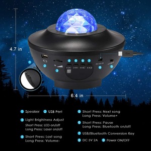 Proiettore a stella 3 in 1 <span class=keywords><strong>LED</strong></span> Nebula Cloud per teatro camera da letto con musica altoparlante proiettore luce notturna per bambini - Product Image 6