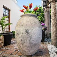 Jardinière en terre cuite enduite vintage Plante verte classique pour bureau, patio et jardin pour l'extérieur