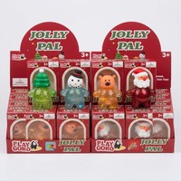 Jouets anti-stress scintillants en caoutchouc à thème de Noël, Père Noël, les plus vendus, avec emballage cadeau