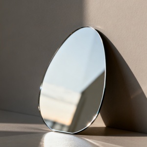 Asymmetric Pebble Shaped Frameless Bathroom <b>Mirror</b> Beveled Edge Organic Design Wall Mounted Modern Home Decoration Wholesale - Product Image 1