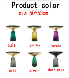 Table d'angle compacte pour la maison, table basse design simple en verre trempé en forme de cloche, table d'appoint - Product Image 4