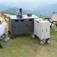 Chariot de courses pliable en plastique, chariot de pique-nique portable, chariot de courses pliable, table, haute qualité, multi-scénarios, gain de place