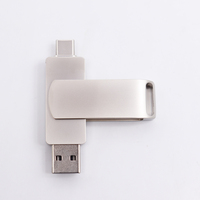 Usb otg flash drive logam 2 in 1, flash drive usb Promosi 16gb 32gb 64gb 128gb 2.0 3.0 flashdisk Tipe c usb disesuaikan
