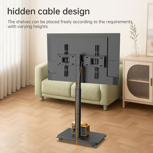 Supporto da Pavimento Mobile per TV <span class=keywords><strong>in</strong></span> Acciaio da <span class=keywords><strong>32</strong></span>-70 <span class=keywords><strong>Pollici</strong></span>, Carrello Portatile su Ruote con Supporto Girevole Nero - Product Image 5