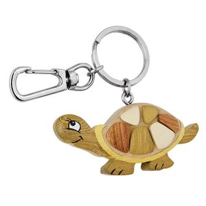 Portachiavi in legno a forma di tartaruga, prodotto senza scatola - Product Image 1