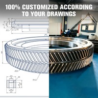 Nuovo Design, Anello Dentato a Spina di Pesce Personalizzato di Grandi Dimensioni e Resistente per Forno Rotativo a Cemento e Mulino a Sfere, con Servizio OEM, in Acciaio Forgiato